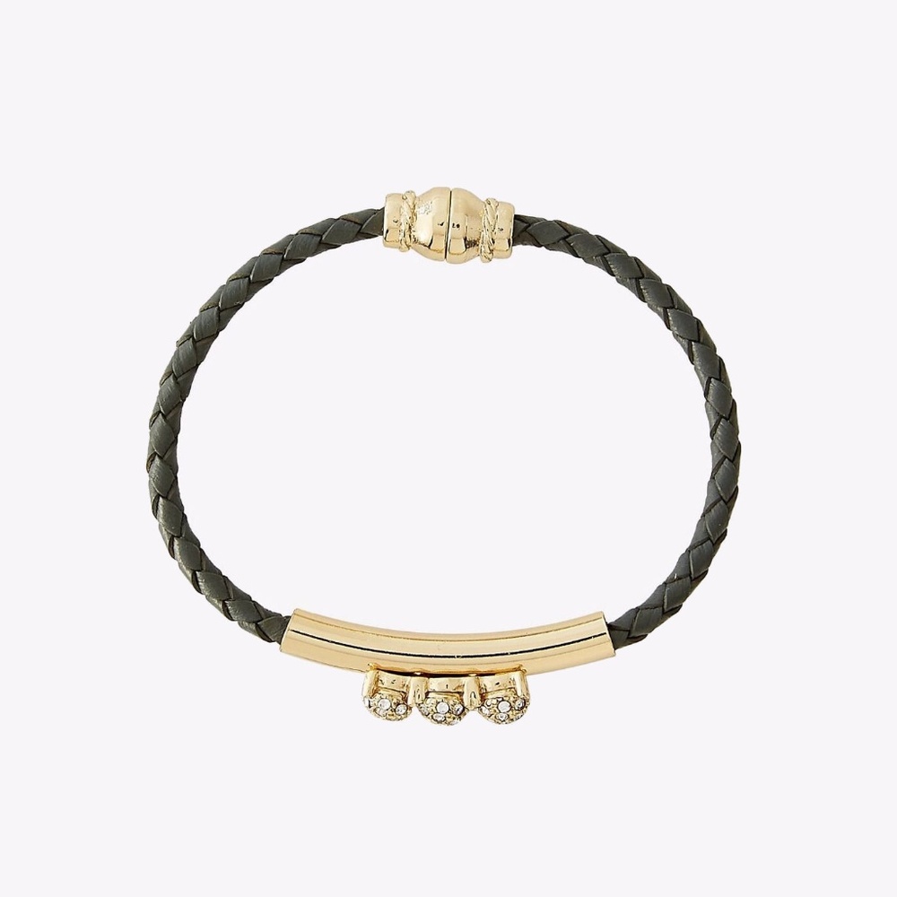 Express Braided Leather Fireball Bracelet NWT